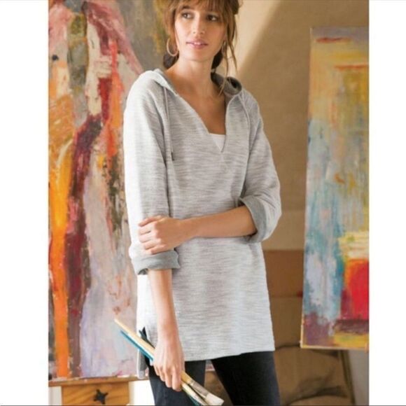 Soft surroundings grey Soft Surroundings My Weekend Pullover Hoodie size medium - Picture 1 of 15